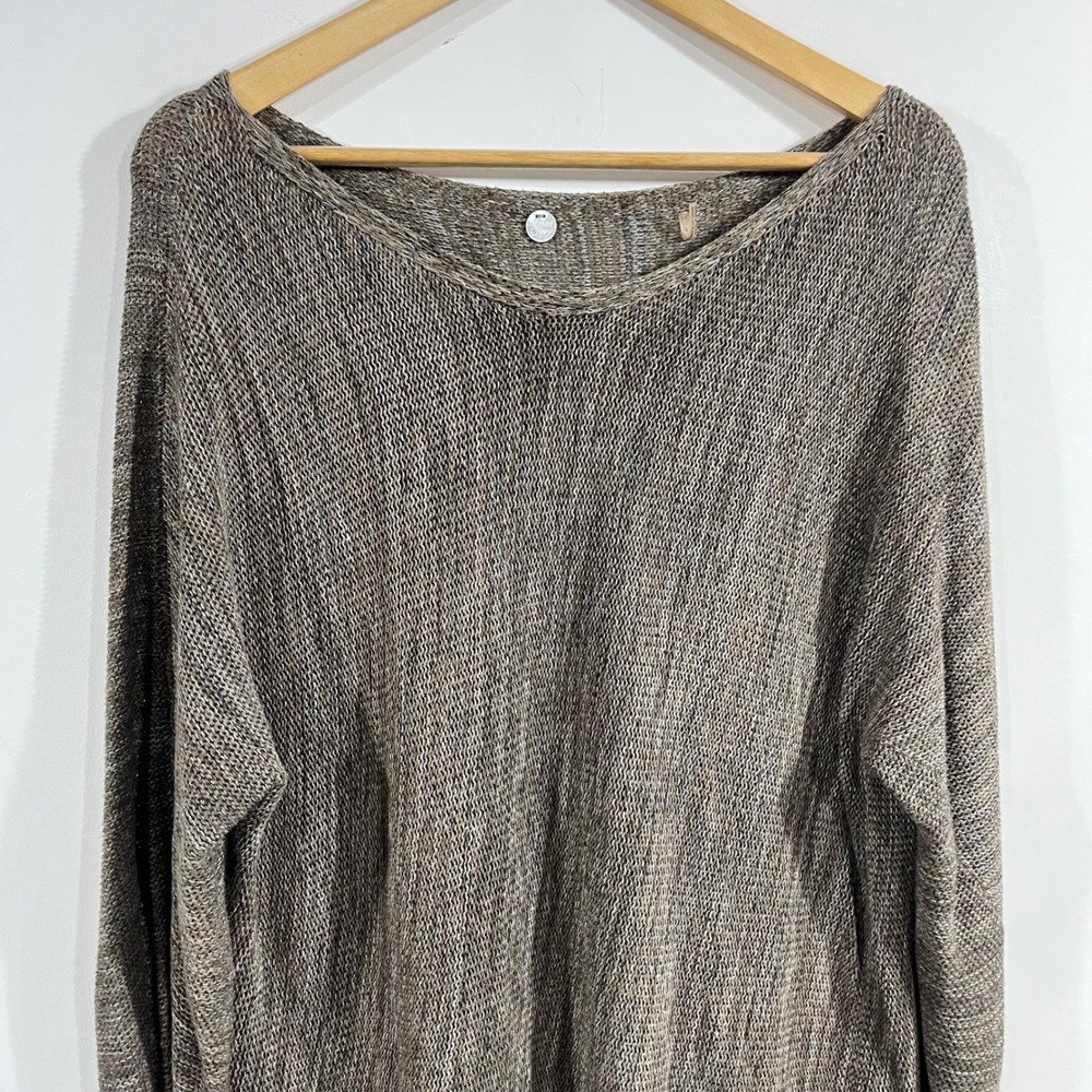 Margaret O'Leary Lagenlook Boho Brown Oversized Tunic Sweater Womens Large